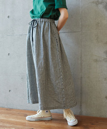 PAR ICI（パーリッシィ）の「リネンシルクギンガムチェック ギャザースカート (セットアップ対応)（スカート）」