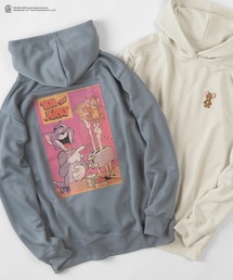 Tom＆Jerry（トムアンドジェリー）の「【TOM&JERRY/トムとジェリー】ビッグシルエット ワンポイント刺繍＆バックプリント  ポンチ素材 プルパーカー/フーディー（パーカー）」