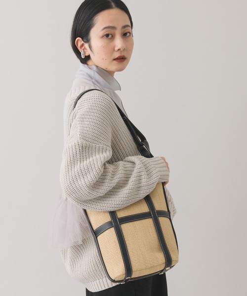 story.（ストーリー）の「story. レザーテープ雑材バッグ（かごバッグ・レディース・ホワイト/ブラック・FREE）」の8枚目の写真