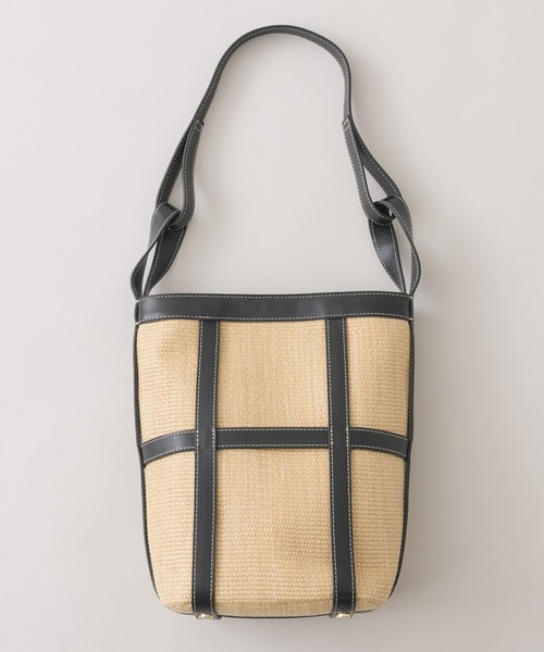 story.（ストーリー）の「story. レザーテープ雑材バッグ（かごバッグ・レディース・ホワイト/ブラック・FREE）」の4枚目の写真