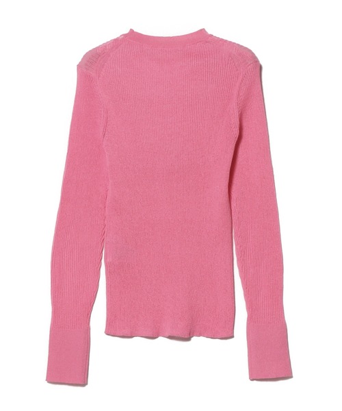 ESTNATION(エストネーション)の「ESTNATION / シアーリブクルーネックニット(ニット/セーター・レディース・グレー/オフホワイト/ピンク・FREE)」の6枚目の写真