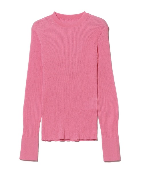 ESTNATION(エストネーション)の「ESTNATION / シアーリブクルーネックニット(ニット/セーター・レディース・グレー/オフホワイト/ピンク・FREE)」の8枚目の写真