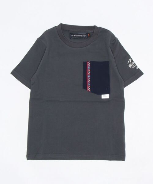 KRIFF MAYER Kid's Collection（クリフメイヤーキッズコレクション）の「さらのびポケTEE（Tシャツ/カットソー・キッズ・オフホワイト/カーキ/ターコイズブルー/カラフル/チャコール・120/130/140/150/160/170）」の2枚目の写真
