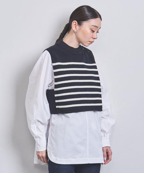 HYKE(ハイク)の「<HYKE(ハイク)>STRIPED CROP ニット ■■■(ニット/セーター・レディース・ネイビー・FREE)」の5枚目の写真