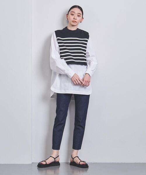 HYKE(ハイク)の「<HYKE(ハイク)>STRIPED CROP ニット ■■■(ニット/セーター・レディース・ネイビー・FREE)」の6枚目の写真