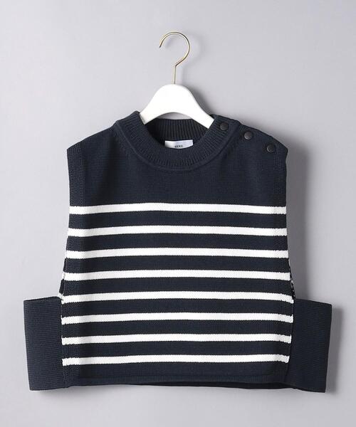 HYKE(ハイク)の「<HYKE(ハイク)>STRIPED CROP ニット ■■■(ニット/セーター・レディース・ネイビー・FREE)」の7枚目の写真