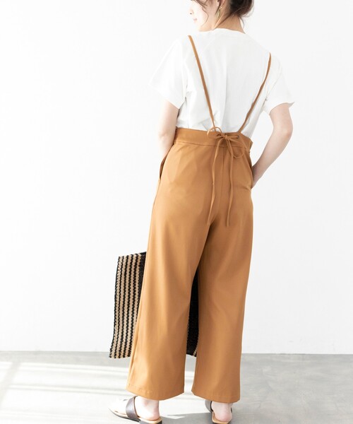 THE SHOP TK (ザ ショップ ティーケー )の「◆サロペットパンツ(サロペット/オーバーオール・レディース・キャメル/ブラック・12/13)」の4枚目の写真