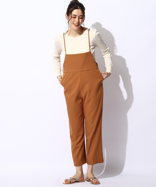 THE SHOP TK (ザ ショップ ティーケー )の「◆サロペットパンツ(サロペット/オーバーオール・レディース・キャメル/ブラック・12/13)」の22枚目の写真