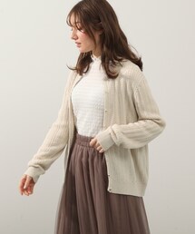 DRESKIP | 麻タッチミニケ－ブルニットカーディガン(カーディガン/ボレロ)