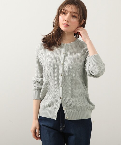 DRESKIP(ドレスキップ)の「◆麻タッチミニケ-ブルニットカーディガン(カーディガン/ボレロ・レディース・ライトグレー/ライトブルー/アイボリー・02/03/04)」の3枚目の写真