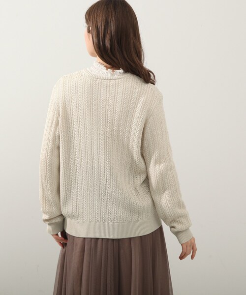 DRESKIP(ドレスキップ)の「◆麻タッチミニケ-ブルニットカーディガン(カーディガン/ボレロ・レディース・ライトグレー/ライトブルー/アイボリー・02/03/04)」の7枚目の写真