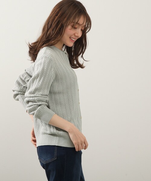 DRESKIP(ドレスキップ)の「◆麻タッチミニケ-ブルニットカーディガン(カーディガン/ボレロ・レディース・ライトグレー/ライトブルー/アイボリー・02/03/04)」の15枚目の写真