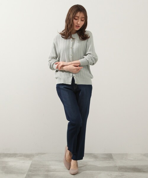 DRESKIP(ドレスキップ)の「◆麻タッチミニケ-ブルニットカーディガン(カーディガン/ボレロ・レディース・ライトグレー/ライトブルー/アイボリー・02/03/04)」の8枚目の写真