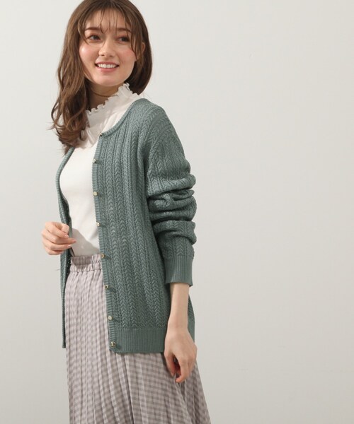 DRESKIP(ドレスキップ)の「◆麻タッチミニケ-ブルニットカーディガン(カーディガン/ボレロ・レディース・ライトグレー/ライトブルー/アイボリー・02/03/04)」の13枚目の写真