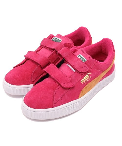 PUMA（プーマ）の「スウェード 2ストラップ (KIDS)（スニーカー・キッズ・ブルー/ピンク・14cm/13cm/15cm/17cm/19cm/18cm/12cm/16cm/21cm/20cm）」の2枚目の写真