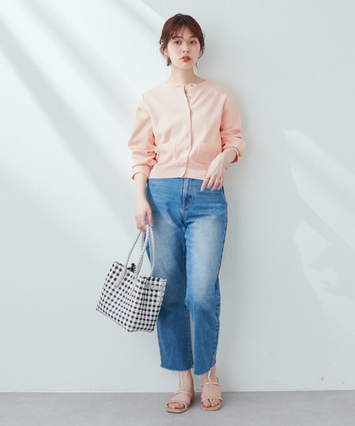 natural couture(ナチュラルクチュール)の「WEB限定/旬顔コーデが決まるプチプラリングドット釦おしゃれカーディガン(カーディガン/ボレロ・レディース・グリーン/ピンク/パープル/オフホワイト・FREE)」の12枚目の写真