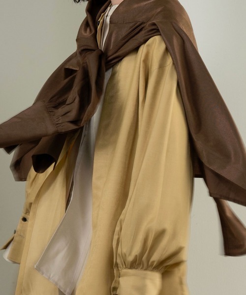 lawgy（ラウジー）の「two line button blouse（シャツ/ブラウス・レディース・ブラウン/オフホワイト/イエロー系・FREE）」の10枚目の写真