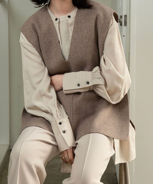シャツ/ブラウス(長袖/七分) lawgy - lawgy two line button blouse lawgy（ラウジー）の「two line button blouse（シャツ/ブラウス