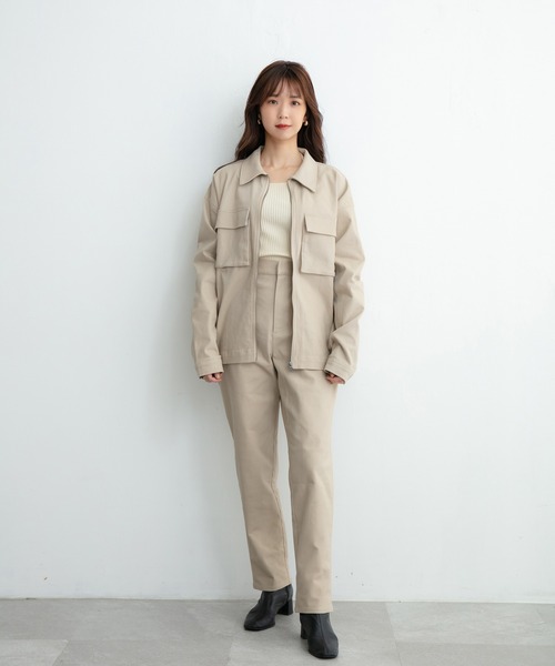 ADIRA（アディラ）の「ユニセックスツイルテーパードパンツ（その他パンツ・レディース・ライトベージュ/ブラック・MEDIUM/LARGE）」の3枚目の写真