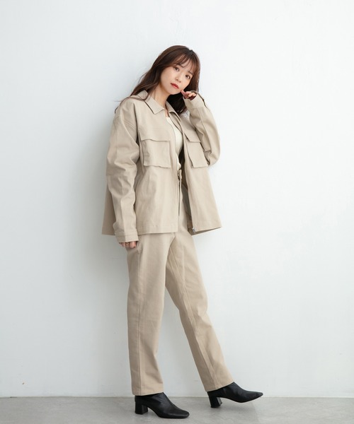 ADIRA（アディラ）の「ユニセックスツイルテーパードパンツ（その他パンツ・レディース・ライトベージュ/ブラック・MEDIUM/LARGE）」の6枚目の写真