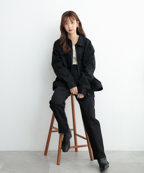 ADIRA（アディラ）の「ユニセックスツイルテーパードパンツ（その他パンツ・レディース・ライトベージュ/ブラック・MEDIUM/LARGE）」の15枚目の写真