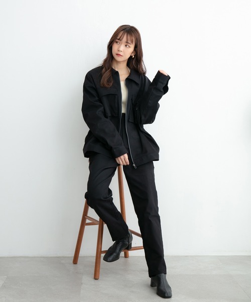 ADIRA（アディラ）の「ユニセックスツイルテーパードパンツ（その他パンツ・レディース・ライトベージュ/ブラック・MEDIUM/LARGE）」の18枚目の写真