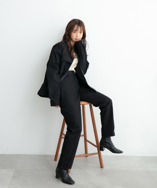 ADIRA（アディラ）の「ユニセックスツイルテーパードパンツ（その他パンツ・レディース・ライトベージュ/ブラック・MEDIUM/LARGE）」の13枚目の写真