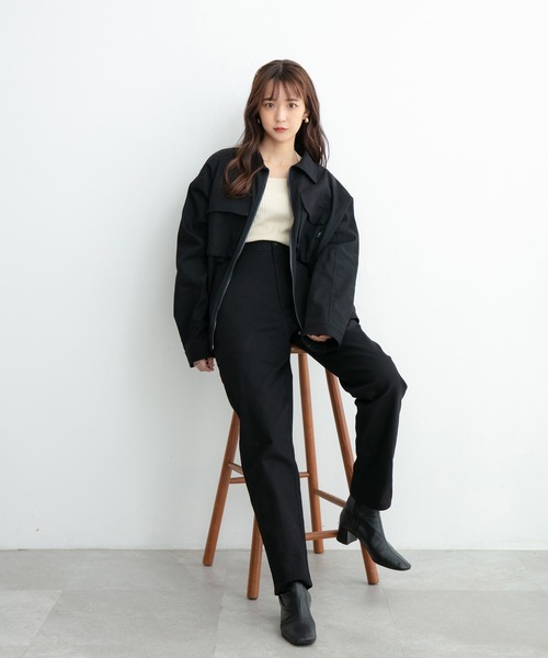 ADIRA（アディラ）の「ユニセックスツイルテーパードパンツ（その他パンツ・レディース・ライトベージュ/ブラック・MEDIUM/LARGE）」の7枚目の写真