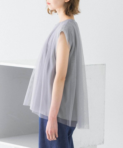 URBAN RESEARCH ROSSO（アーバンリサーチロッソ）の「メッシュレイヤードカットソー（Tシャツ/カットソー・レディース・ネイビー/グレー/オフホワイト・FREE）」の12枚目の写真