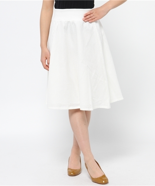 ROSE BUD（ローズバッド）の「(P.P)フレア スカート（スカート・レディース・ホワイト/ブラック/オリーブ・ONE SIZE）」の2枚目の写真