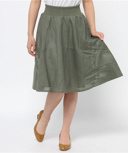 ROSE BUD（ローズバッド）の「(P.P)フレア スカート（スカート・レディース・ホワイト/ブラック/オリーブ・ONE SIZE）」の3枚目の写真