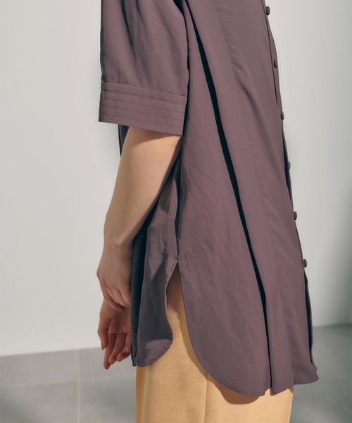 PUBLIC TOKYO（パブリックトウキョウ）の「ショルダータックハーフスリーブシャツブラウス/ウォッシャブル（シャツ/ブラウス・レディース・ホワイト/ブラウン/イエロー・FREE）」の17枚目の写真