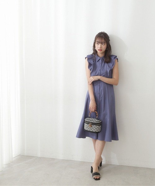 PROPORTION BODY DRESSING（プロポーションボディドレッシング）の「ラッフルシャツワンピース / 1212140512（ワンピース・レディース・ブルー/ブラウン系その他/ボルドー・SMALL/X-SMALL/MEDIUM）」の11枚目の写真