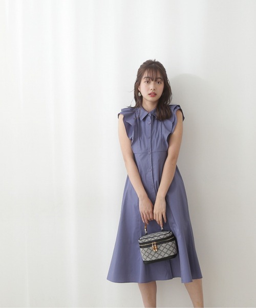 PROPORTION BODY DRESSING（プロポーションボディドレッシング）の「ラッフルシャツワンピース / 1212140512（ワンピース・レディース・ブルー/ブラウン系その他/ボルドー・SMALL/X-SMALL/MEDIUM）」の10枚目の写真