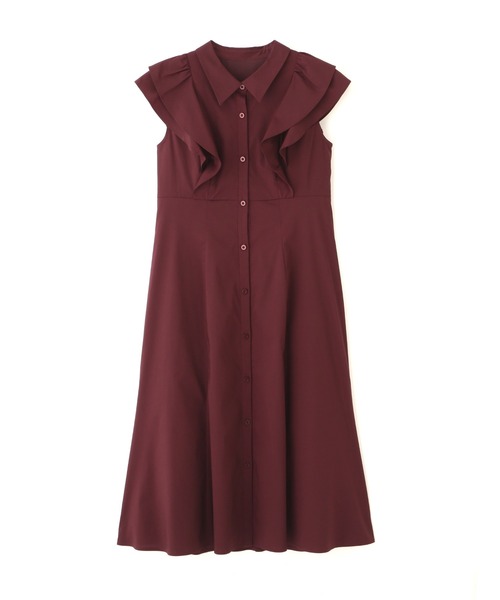 PROPORTION BODY DRESSING（プロポーションボディドレッシング）の「ラッフルシャツワンピース / 1212140512（ワンピース・レディース・ブルー/ブラウン系その他/ボルドー・SMALL/X-SMALL/MEDIUM）」の19枚目の写真