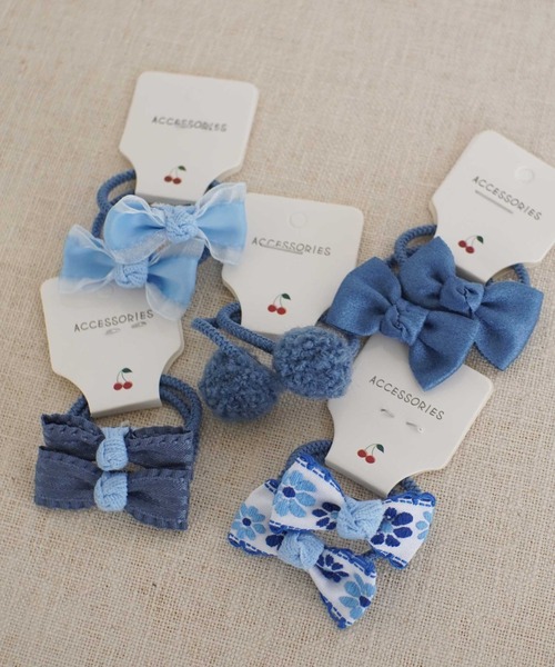 T-360】くまヘアリボンキッズヘアゴムキッズヘアリボンハンドメイド