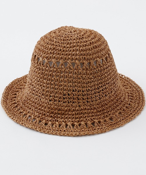 CIAOPANIC TYPY（チャオパニックティピー）の「【KIDS】ペーパー透かし編みハット（ハット・キッズ・ベージュ/ブラウン・ONE SIZE）」の5枚目の写真