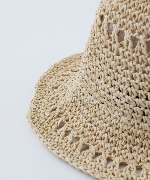 CIAOPANIC TYPY（チャオパニックティピー）の「【KIDS】ペーパー透かし編みハット（ハット・キッズ・ベージュ/ブラウン・ONE SIZE）」の7枚目の写真