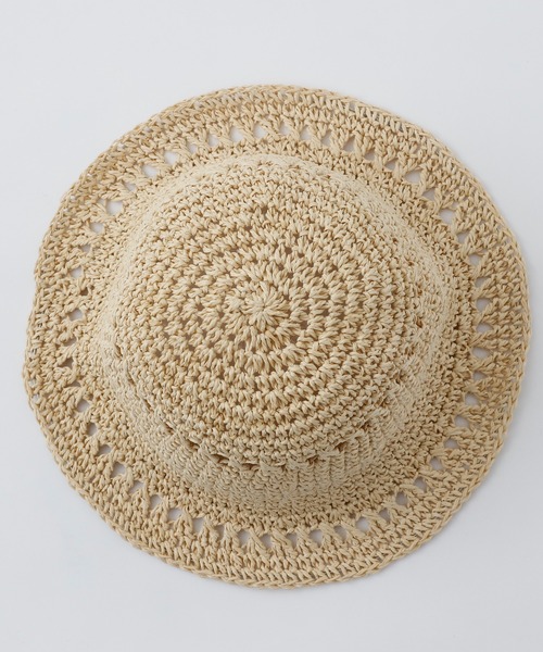 CIAOPANIC TYPY（チャオパニックティピー）の「【KIDS】ペーパー透かし編みハット（ハット・キッズ・ベージュ/ブラウン・ONE SIZE）」の8枚目の写真