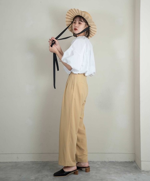 Amiur(エミレ)の「straight wide tuck pants(その他パンツ・レディース・ブラック/イエロー/オリーブ系・S/M)」の15枚目の写真