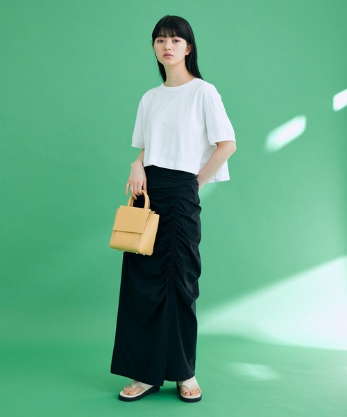 ADAM ET ROPE'(アダムエロペ)の「〈追加〉【2WAY】スプリットレザーフラップミニバッグ(ハンドバッグ・レディース・マスタード/ラベンダー/ベージュ系その他/ブラック・FREE)」の9枚目の写真