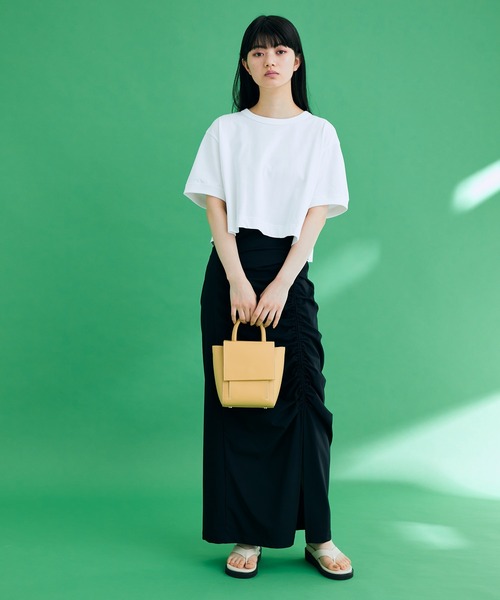 ADAM ET ROPE'(アダムエロペ)の「〈追加〉【2WAY】スプリットレザーフラップミニバッグ(ハンドバッグ・レディース・マスタード/ラベンダー/ベージュ系その他/ブラック・FREE)」の10枚目の写真