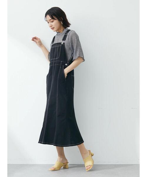 Green　Parks（グリーンパークス）の「・ELENCARE DUE ギンガムプルオーバー（Tシャツ/カットソー・レディース・ブラック/ベージュ/サックスブルー/グレー・FREE）」の14枚目の写真