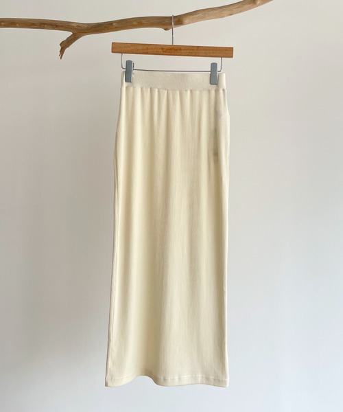 CANAL JEAN（キャナルジーン）の「RED CHOP WORKS(レッドチョップワークス) リブペンシルスカート（スカート・レディース・ブラック/オフホワイト・38）」の10枚目の写真