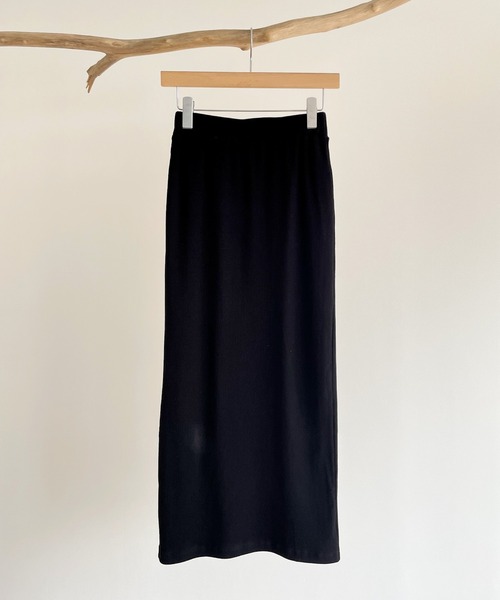 CANAL JEAN（キャナルジーン）の「RED CHOP WORKS(レッドチョップワークス) リブペンシルスカート（スカート・レディース・ブラック/オフホワイト・38）」の7枚目の写真