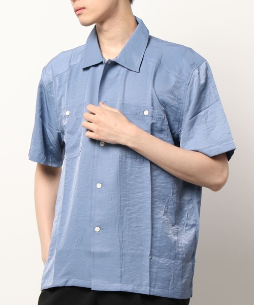 BIG MIKE（ビッグマイク）の「BIG MIKE ビッグマイク / 2POCKET SQUARE SS SHIRTS スクエアシルエット ダブルポケット半袖シャツ 102225605（シャツ/ブラウス・メンズ・エメラルド/サンドベージュ/ブルー系その他/ピンク系その他・MEDIUM/LARGE/X-LARGE）」の3枚目の写真