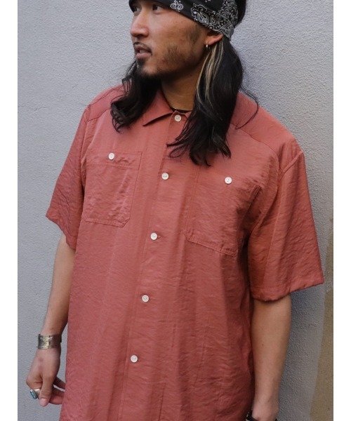BIG MIKE（ビッグマイク）の「BIG MIKE ビッグマイク / 2POCKET SQUARE SS SHIRTS スクエアシルエット ダブルポケット半袖シャツ 102225605（シャツ/ブラウス・メンズ・エメラルド/サンドベージュ/ブルー系その他/ピンク系その他・MEDIUM/LARGE/X-LARGE）」の4枚目の写真