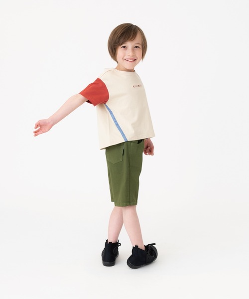 RUGGEDWORKS(ラゲッドワークス)の「テープ使い半袖TEE(Tシャツ/カットソー・キッズ・チャコール/アイボリー・150/90/130/100/120/110/140)」の9枚目の写真