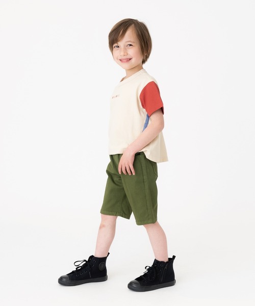 RUGGEDWORKS(ラゲッドワークス)の「テープ使い半袖TEE(Tシャツ/カットソー・キッズ・チャコール/アイボリー・150/90/130/100/120/110/140)」の7枚目の写真