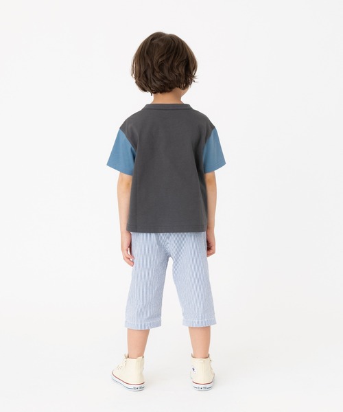 RUGGEDWORKS(ラゲッドワークス)の「テープ使い半袖TEE(Tシャツ/カットソー・キッズ・チャコール/アイボリー・150/90/130/100/120/110/140)」の3枚目の写真